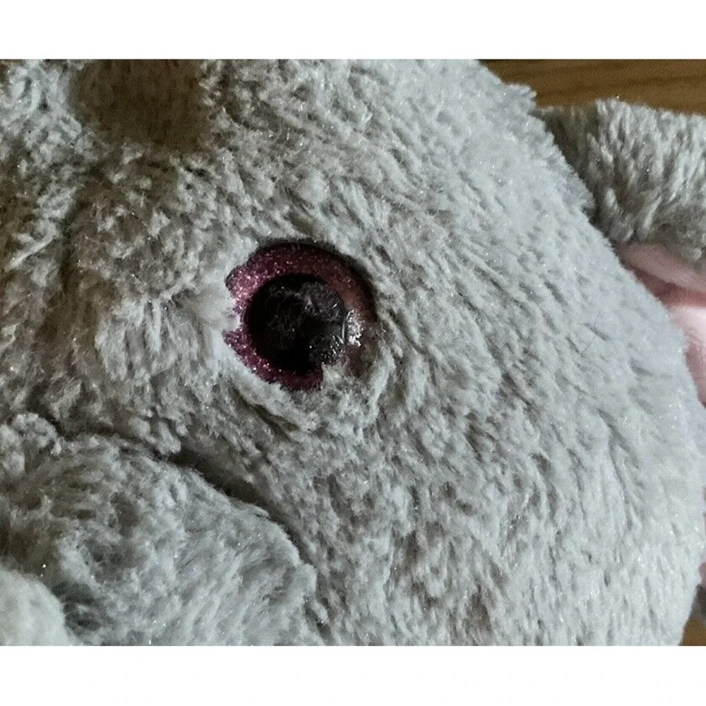 Elephant Stuffed Animal Big Glitter‎ Pink Eyes, Round, 8